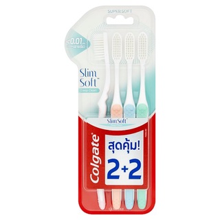 ถูกที่สุด✅ คอลเกต สลิมซอฟท์ ดีฟ คลีน แปรงสีฟันขนแปรงนุ่มพิเศษ 4 ด้าม Colgate Slim Soft Deep Clean Toothbrush 4pcs