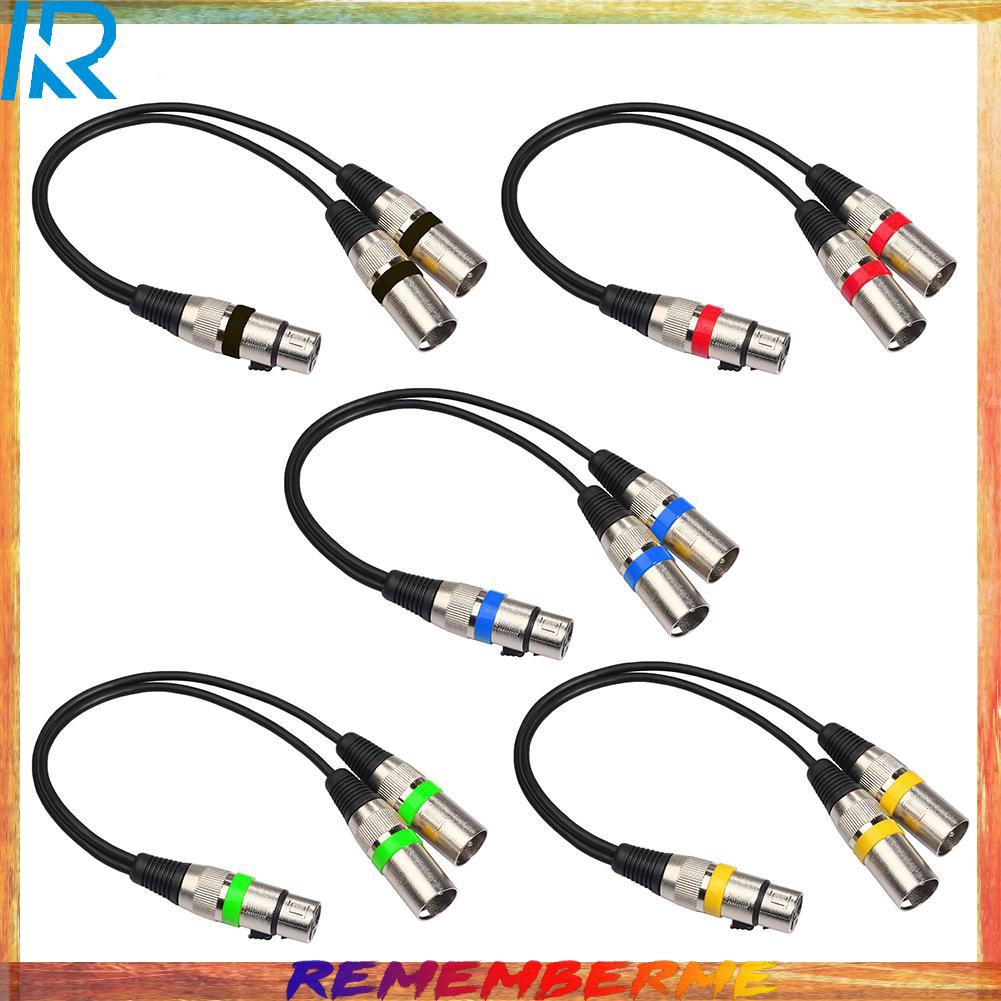 อะแดปเตอร์ 3pin XLR Female Jack to Dual 2 Male Plug Y Splitter 30 ซม.