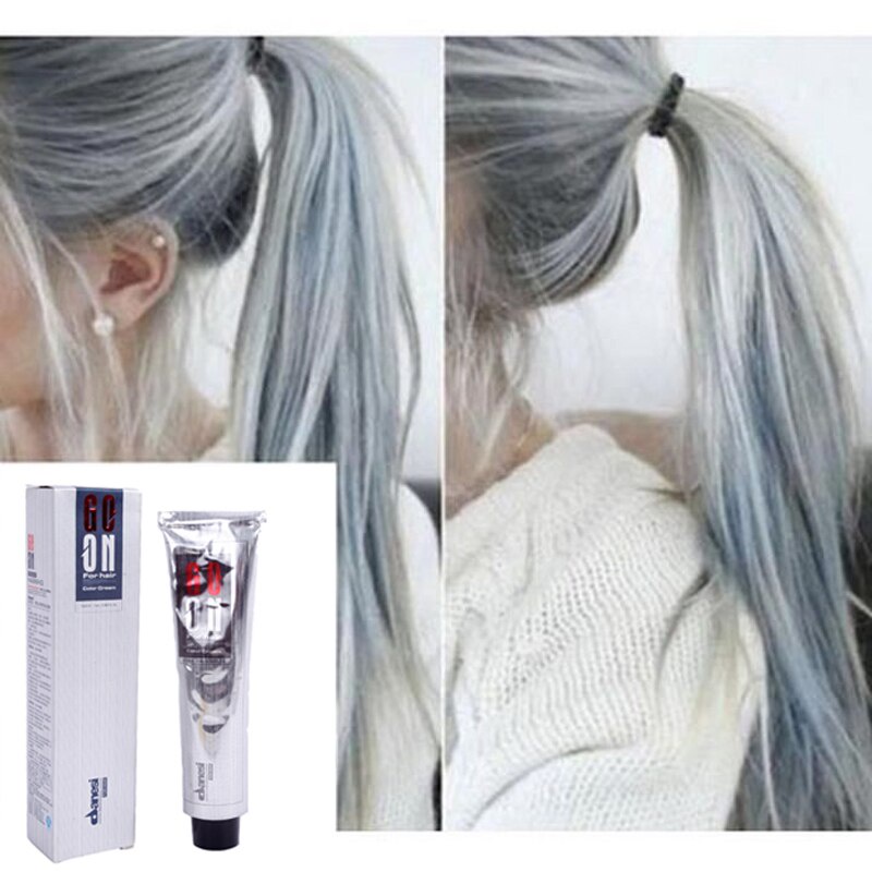 Sliver Gray Hair Color Dye Cream Grey Hair Colour Permanent Hair Dyeing  Non-Toxic Hair Style Cream 100ML | Shopee Thailand