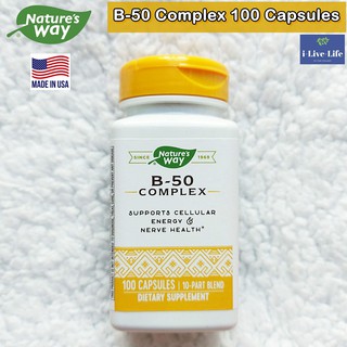 วิตามินบีรวม B-50 Complex 100 Capsules - Natures Way