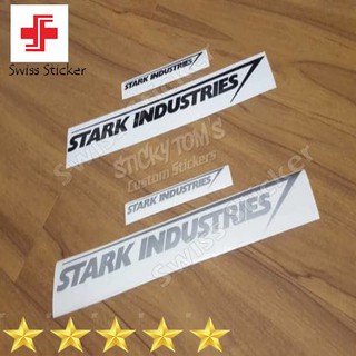 สติกเกอร์ ลาย Stark Industries (Iron Man) Cool สีขาว สําหรับติดตกแต่ง