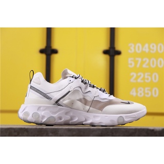 ┋₪[ข้อเสนอพิเศษ] ของแท้ จัดส่งฟรี  Nike React Element 87 รองเท้าวิ่งระบายอากาศ รองเท้ากีฬา (ขาว)