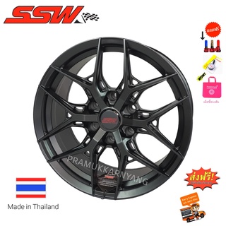 ล้อแม็กขอบ18 ส่งฟรี!! ล้อคุณภาพแข็งแรงทนทาน 18x9 6h139.7 ET+20 CB106.1 ยี่ห้อ SSW Color BK/MATT 386 ล้อกระบะ ล้อSUV