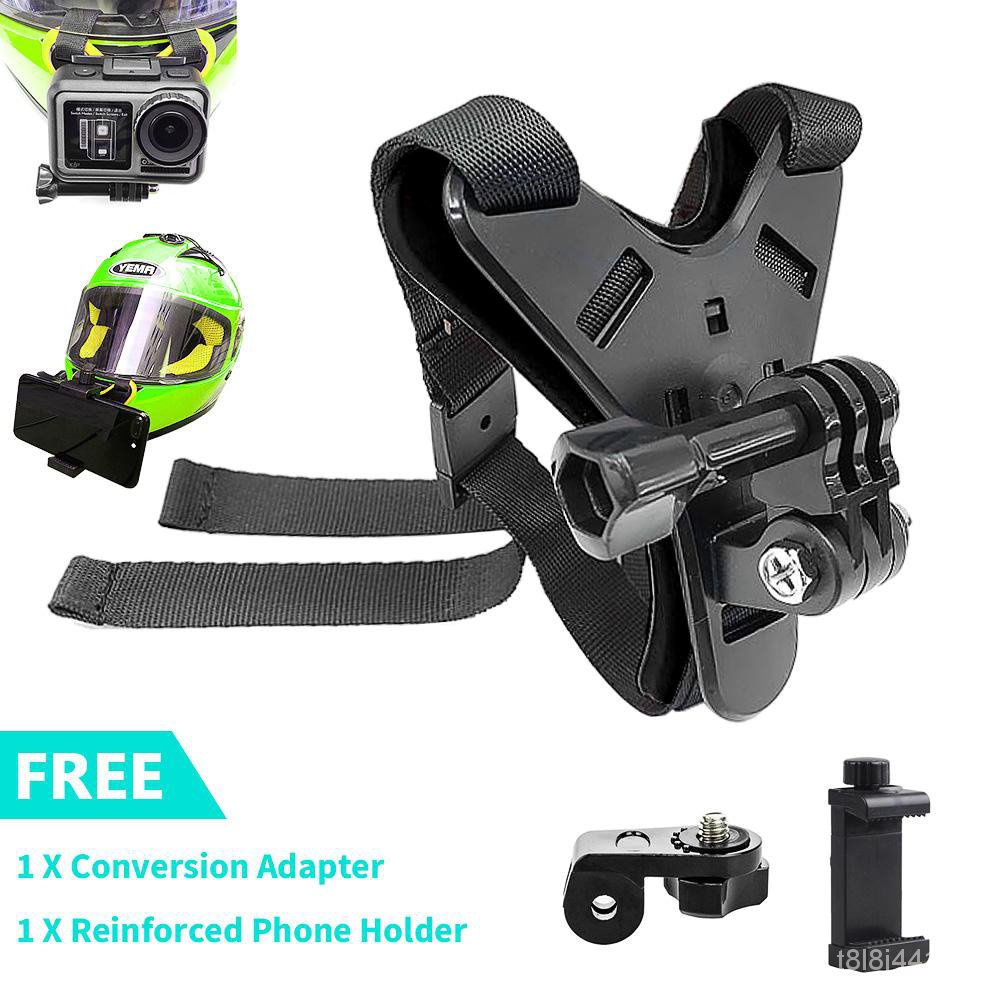 DQly Motorcycle Full Face Helmet Chin Bracket Mount Kits for GoPro Hero