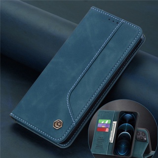 POLA Flip Leather Case For IPhone 11 12 Pro Mini 6 6S 7 8 Plus X Xs Max SE2 Auto Closing Magnetic Wallet Cover Casing Retro High Quality Business Shell