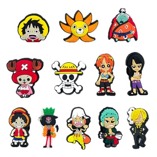 อะนิเมะ One Piece รองเท้า CHarms Pins Jibbitz สําหรับ Crocs สําหรับ Crocs รองเท้าแตะอุปกรณ์เสริมสําหรับปาร์ตี้โปรดปราน