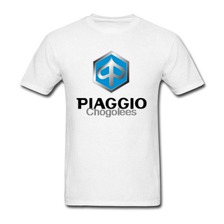 เสื้อยืดแขนสั้น ผ้าฝ้าย พิมพ์ลายโลโก้ Piaggio สีขาว สําหรับผู้ชาย DOljof72LOpjde79