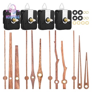 3 Pcs Quartz Clock Movement Mechanism Parts with 3 Types of Walnut Wood Clock Hands Clock Accessories for Clock Repair
