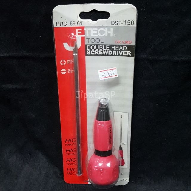 ไขควงสลับหัว แบนแฉก 6 นิ้ว J-TECH ด้ามยาง