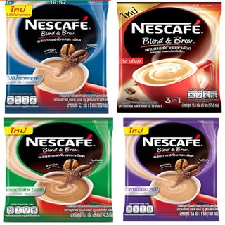 NESCAFE Blend &amp; Brew 3in1 เนสกาแฟ เบลนด์แอนด์บรู ทุกสูตร แพ็ค 9ซอง