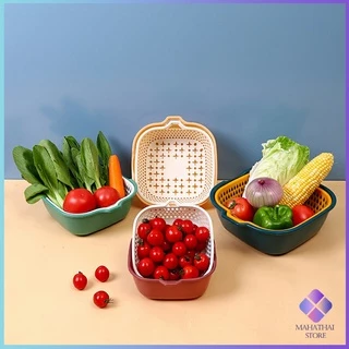 2ชั้น 2in1 ตะกร้าล้างผัก ตะกร้าล้างผลไม้ Basin for washing vegetables
