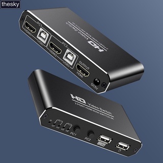 Hdmi KVM สวิตช์ USB 2 in 1 แชร์ USB 2 พอร์ต สําหรับคอมพิวเตอร์