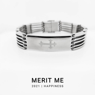 สร้อยข้อมือแสตนเลส ไม้กางเขนแบบตัวล็อก Stainless steel Bracelet