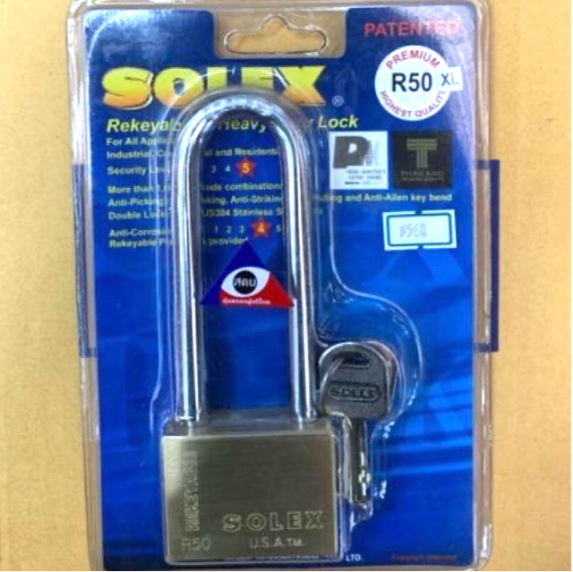กุญแจSolexรุ่นคอยาวพิเศษ RXL ขนาด35/40/50/60/70mm.