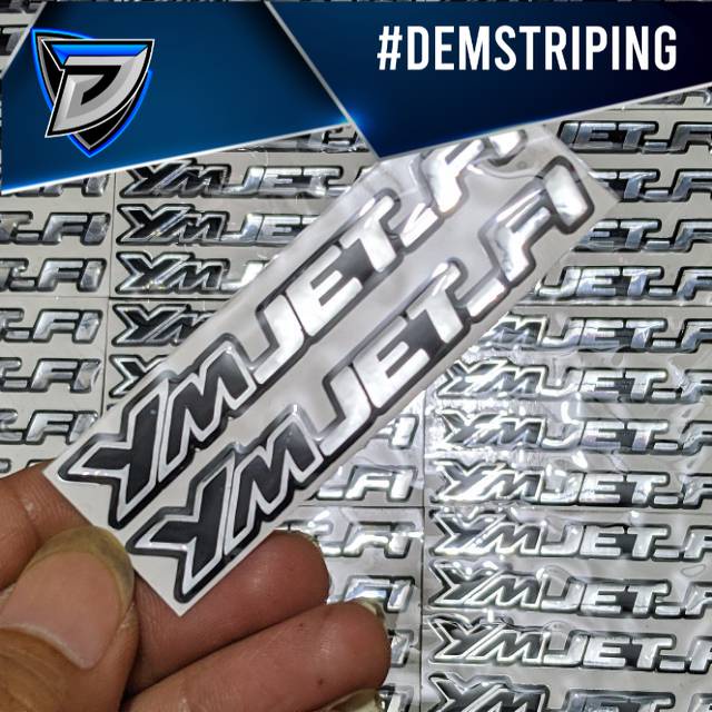 อุปกรณ์ตกแต่งรถมอเตอร์ไซค์ Yamaha YMJET_FI สัญลักษณ์มีสติ๊กเกอร์นูน 2 ชิ้น