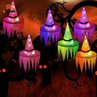 หมวกแม่มด ฟันเลื่อย มีไฟ LED เรืองแสง หลากสีสัน สําหรับตกแต่งปาร์ตี้ฮาโลวีน