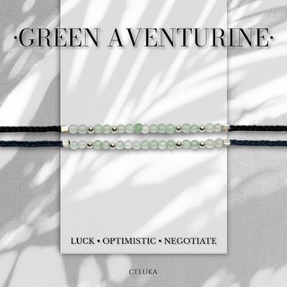 สร้อยข้อมือถักมินิมอลหินนำโชค อะเวนจูรีนสีเขียว(Green Aventurine)