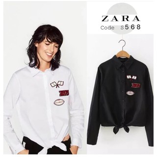 ▶️New arrivals▶️ ZARA TOP CROP SHIRT สินค้าพร้อมส่ง