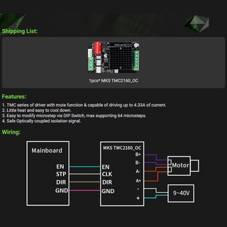 Rr MKS TMC2160-OC สเต็ปมอเตอร์ไดรฟ์ เสียงเงียบมาก 4 33A สําหรับเครื่องพิมพ์ 3D