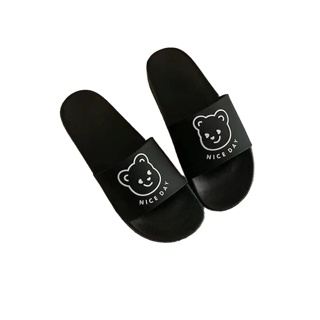[เหลือ0฿ ใส่ INC4FA4] รองเท้าแตะ น้องหมี สีดำ ใส่สบายมาก สุดน่ารัก
