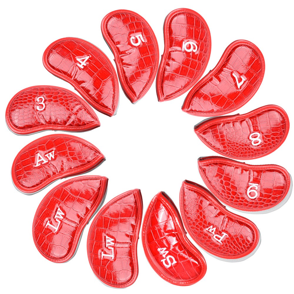 ปลอกหุ้มหัวไม้กอล์ฟชุดเหล็ก (CVI003) ลายหนังจระเข้ แพ็ค 12 ชิ้น Golf head cover iron set ราคา ถูกที่สุด ดีลบีเคเค แกลเลอรีภาพที่ 7