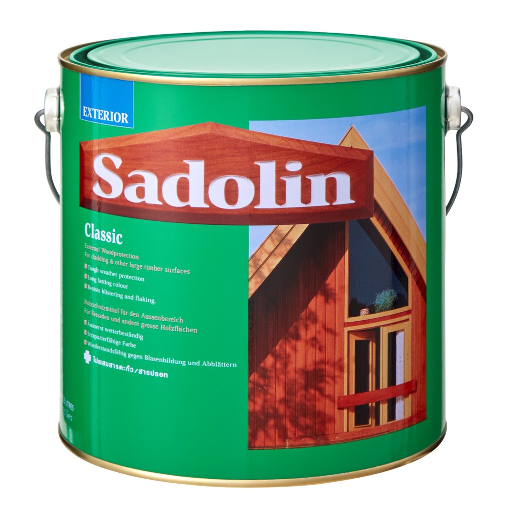 Sadolin Classic ซาโดลิน สีย้อมไม้ชนิดด้าน ผสมสารป้องกัน UV ป้องกันเชื้อรา และ ป้องกันแมลงกินไม้