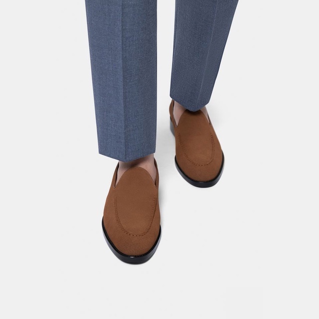 DGRIE รองเท้าโลฟเฟอร์สีน้ำตาล Snuff Suede Tassel-Less Loafers Shoes | ไซส์ไหนหมดสามารถทักแชทสอบถามได