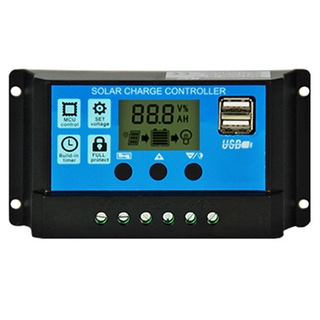 โซล่าชาร์จเจอร์ โซล่าชาร์จคอนโทรลเลอร์ Solar charge controller 12V/24V PWM  อุปกรณ์ควบคุมแผงโซล่า realmart