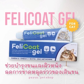 FeliCoat Gel เฟลิโค้ทเจล อาหารเสริมบำรุงขนแมว ขับก้อนขน ขนาด 50 กรัม