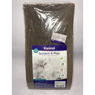 Kanimal Scratch&amp; Play แผ่นกระดาษลับเล็บแมว สำหรับให้น้องแมวเล่นขนาด 38x21x6 cm