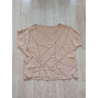 เสื้อชีฟองแต่งลูกปักซักเก็บ