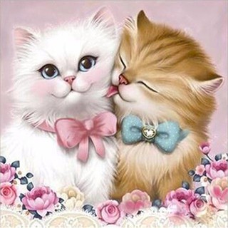 Diy couple cat diamond painting / cross stitch / bedroom living room / wall stickers wall painting decoration