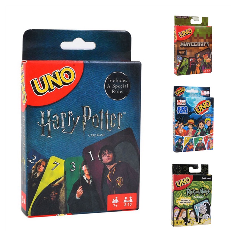 112 ชิ้น/กล่องอะนิเมะ Harry Potter UNO การ์ดเกม Pokémon Dragon Balls Poker Family Party เกมกระดานการ์ด