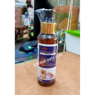 น้ำมันปลาแซลมอน แซลมอนออยล์บริสุทธิ์จากนอร์เวย์ 100% Pure+ Salmon Oil 100ml. อาหารเสริมภูมิคุ้มกันสำหรับสุนัขและแมว