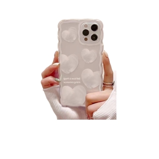 iPhone 13 13pro 13prm iPhone Case การ์ตูนน่ารักโปร่งใส Wave Border Soft Case สำหรับ iPhone 11 7Plus 8Plus Xr XS 13 12 Pro MaxTPU Case