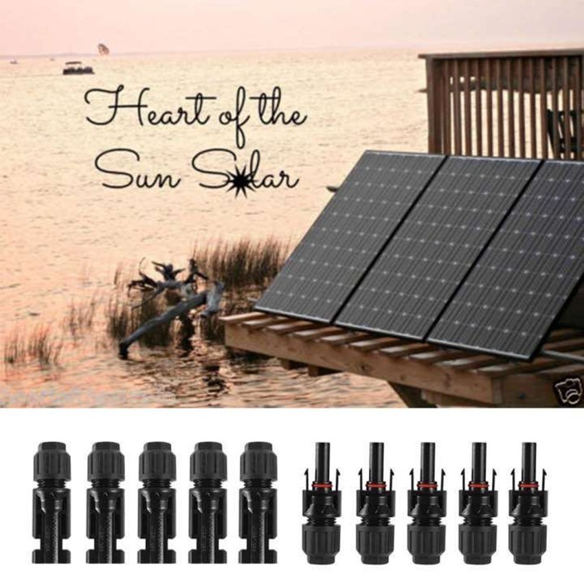 MC4 Connectors สำหรับ แผงโซลาร์เซลล์ แสงอาทิตย์ เคเบิ้ล กันน้ำ (5ชิ่น)