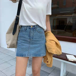 cpjgirlxx |  พร้อมส่ง*ขายดี Amie basic A denim skirt  - SMLXL กระโปรงยีนส์สั้น ทรงเอ