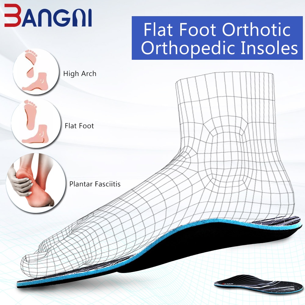 3ANGNI orthotic flat feet TPU arch support insoles gel deep heel cup ...