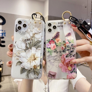 Xiaomi Redmi Note 9 Pro Note 9s Redmi Note 8 Pro Redmi Note 7 Redmi 9 9A 9C Redmi K20 Pro K30 Mi 8 Lite Mi 9 Mi 10 Pro Mi 10 Lite Mi Note 10 Mi A1 Mi A2 Mi A3 Lite Flower Soft Casing Cases with Neck Hand Strap Lanyard