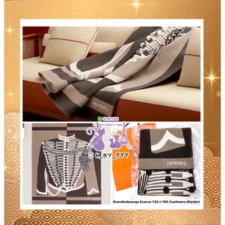 H ermes blanket Brandenbourgs Ecorce 145 x 190 Cashmere Blanket ของแท้