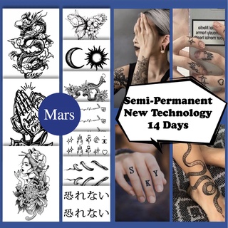 【Mars Tattoo】ใหม่ สติกเกอร์รอยสักชั่วคราว กึ่งถาวร 2 สัปดาห์ ติดทนนาน JH001