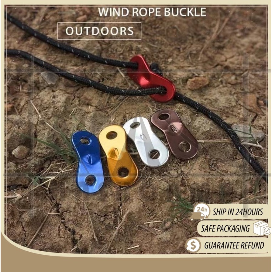 อลูมิเนียม Anti-Slip เชือก Tensioner Camping Flysheet เต็นท์ Paracord Buckle Tarp Camping อุปกรณ์ Kh