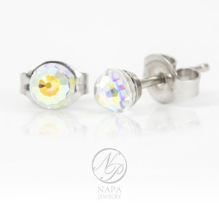  Napa Jewelry Stud ST003 ต่างหู บอลดิสโก้ สำหรับคนแพ้ง่าย 4mm