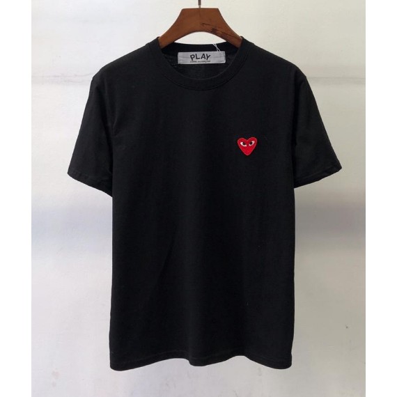 Play Comme Des Carcon แฟชั่นเสื้อยืดแขนสั้นลำลองสำหรับบุรุษและสตรีใหม่ผ้าฝ้ายแท้