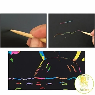 กระดาษขูดสีรุ้ง สมุดขูดสีรุ้ง กระดาษวาดรูปสีสันสดใส พร้อมจัดส่ง scratch book