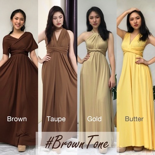 #Brown Tone Infinity dress อินฟินิตี้เดรส ชุดออกงาน ชุดราตรี ชุดเพื่อนเจ้าสาว BY INCHESTYLE