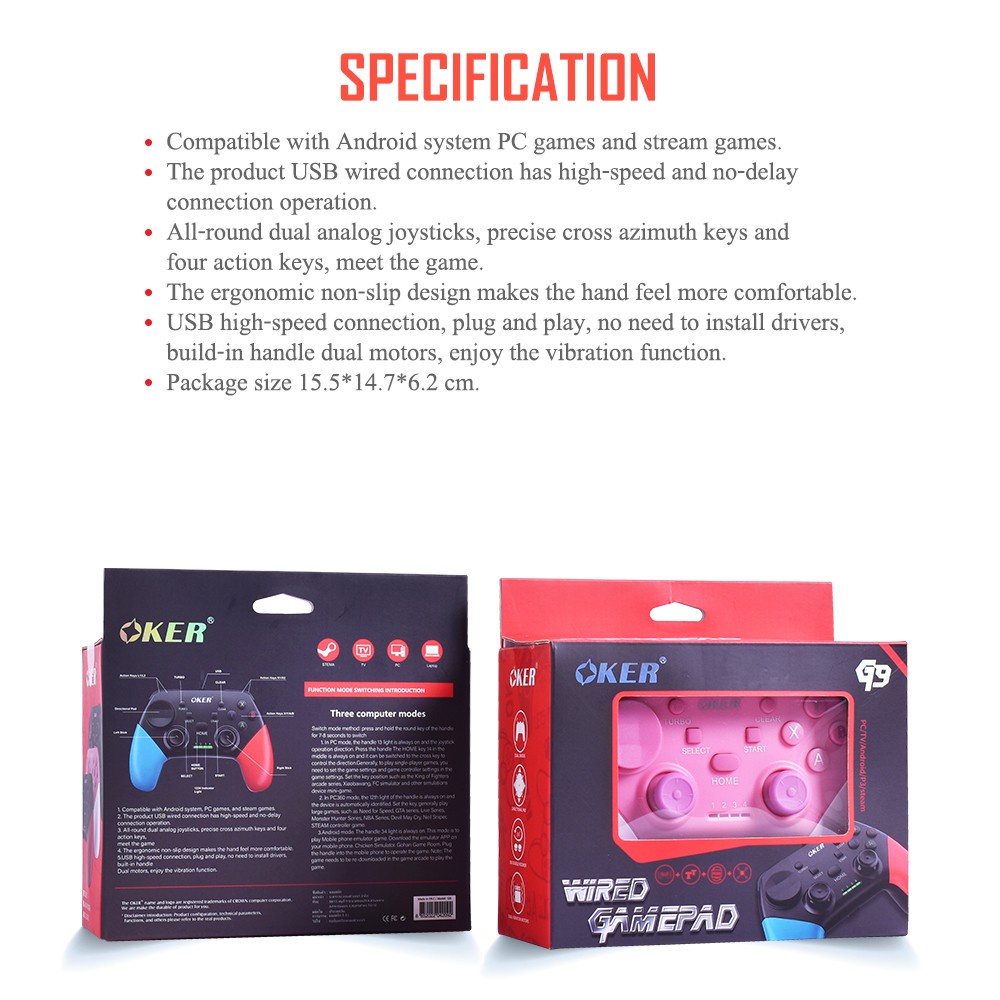 🆕มาใหม่ 🚀ส่งเร็ว🚀 OKER JOY USB G9 WIRED GAMEPAD Joystick จอยเกมส์ จอยเกม รองรับหลายระบบ GAMING #DM 9