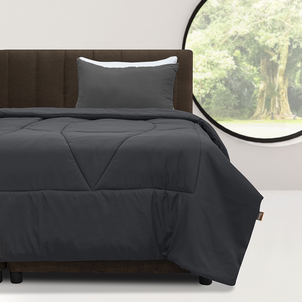 Picasso ผ้าห่มนวมใยสังเคราะห์ รุ่น Smile สีเทา / ผ้าไมโครซาติน