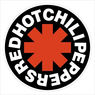 red hot chilli peppers สติกเกอร์ pvc กันน้ำ ขนาด 8x8 cm ราคา 19 บาท