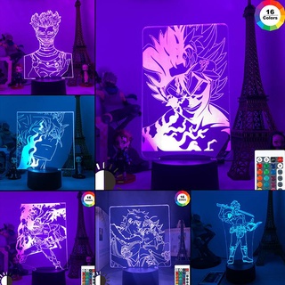 【ใหม่】โมเดลโคมไฟ รูปการ์ตูน Black Clover-Night Light Touch Remote สําหรับตกแต่งบ้าน พร็อพถ่ายรูป